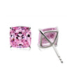 Gemma Pink Cushion Martini Stud Earrings