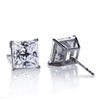 9K White Gold Princess Stud Earrings