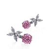 Jasmine Chicory Pink Round Drop Earrings