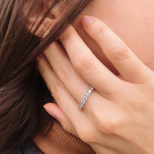 9K White Gold Eternity Ring - Half Band Eternity Ring