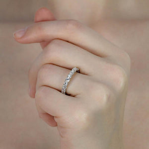 9K White Gold Eternity Ring - Half Band Eternity Ring