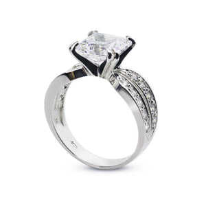 Deana Princess Double Channel Set Ring White Gold