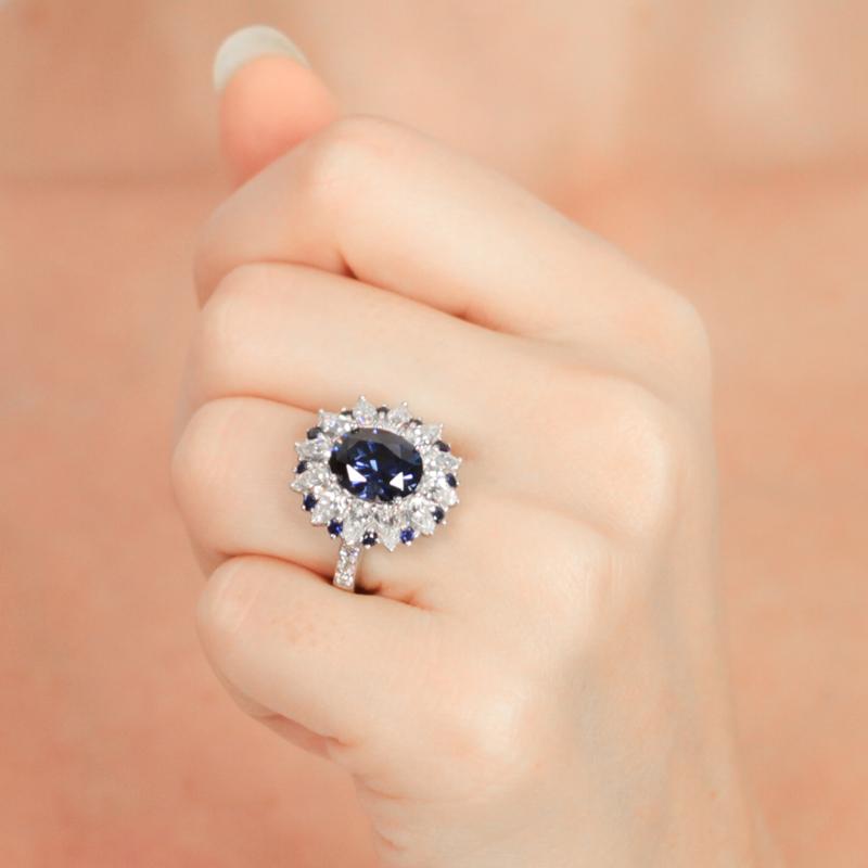 Emma Sapphire Oval Cluster Ring