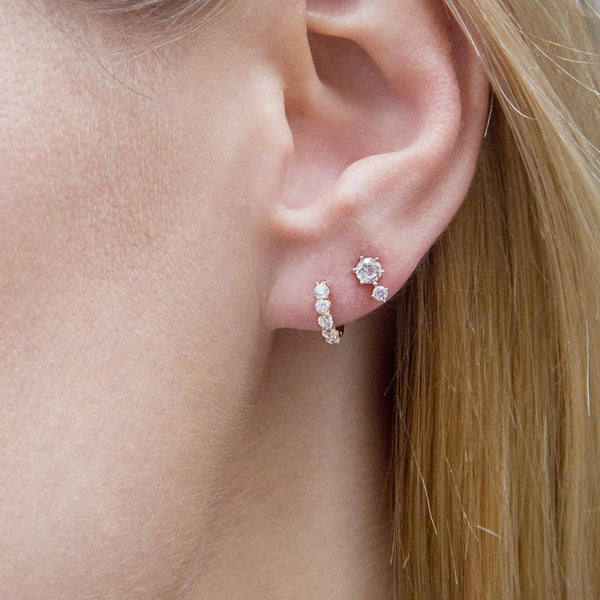 9K Rose Gold Mini Hoop Earring