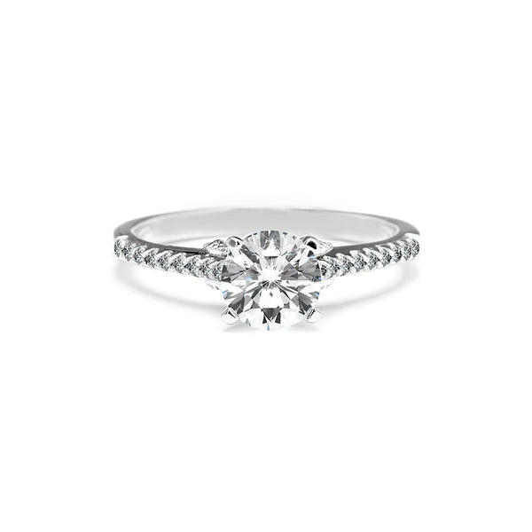 April Ring 18K White Gold with 1.00 carat Round diamond Excellent cut J color VS2 clarity