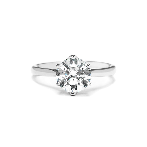 Augusta Ring Platinum with 0.46 carat Round diamond Ideal cut G color SI2 clarity
