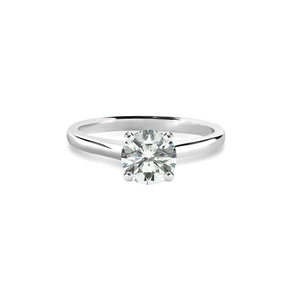 Caroline Ring 18K White Gold with 0.76 carat Round diamond Ideal cut J color SI1 clarity