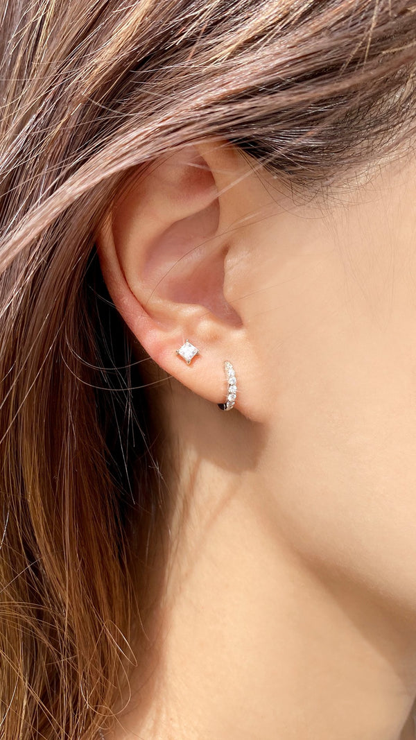 Devon Hoops 9K White Gold