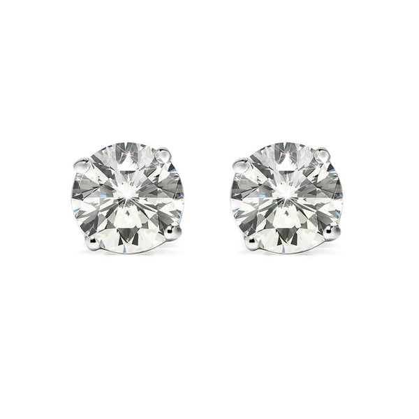 Irene Studs 18K White Gold with 0.64 Total carat weight Round diamond Ideal/Ideal-cut I color VVS2/VS1-clarity
