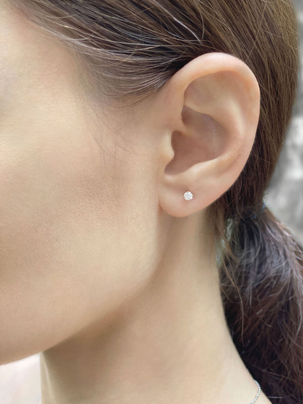 Irene Studs 18K Yellow Gold with 1.50 Total carat weight Round diamond Ideal/Excellent-cut H color VS2/VS1-clarity