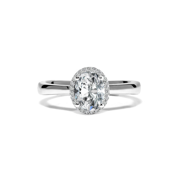 Izzy Ring 18K White Gold with 0.34 carat Oval diamond NA cut G color SI2 clarity