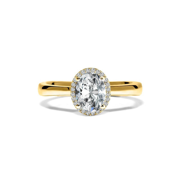 Izzy Ring 18K Yellow Gold with 2.07 carat Oval diamond NA cut J color SI1 clarity