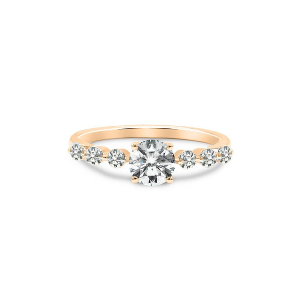 Nadia Ring 18K Rose Gold with 0.36 carat Round diamond Ideal cut G color SI1 clarity