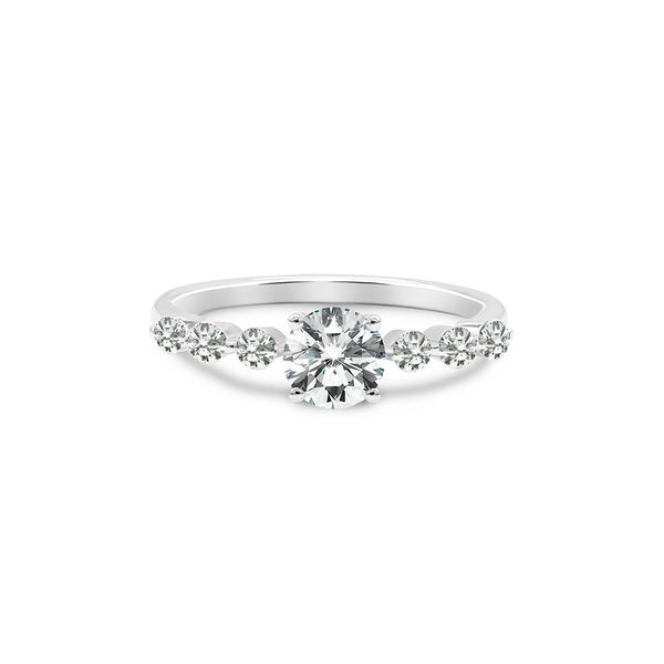 Nadia Ring 18K White Gold with 2.02 carat Round diamond Ideal cut G color VS1 clarity
