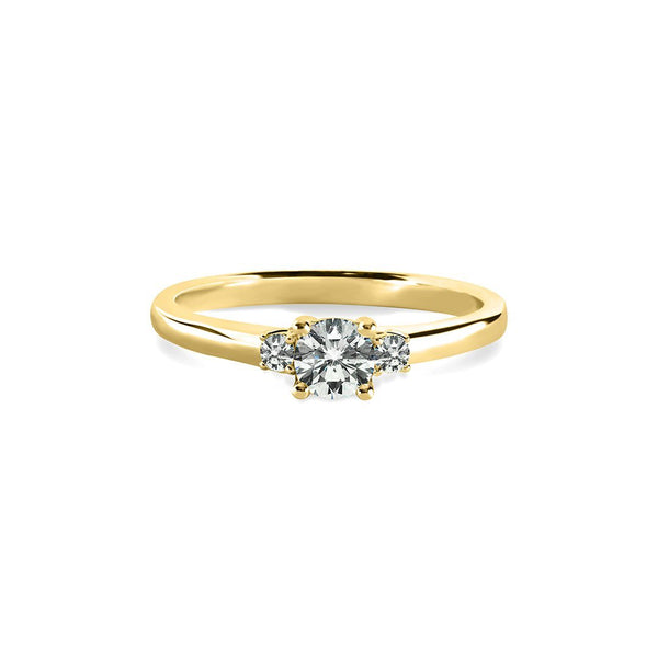 Adeline Ring 18K Yellow Gold with 0.63 carat Round diamond Ideal cut J color SI1 clarity