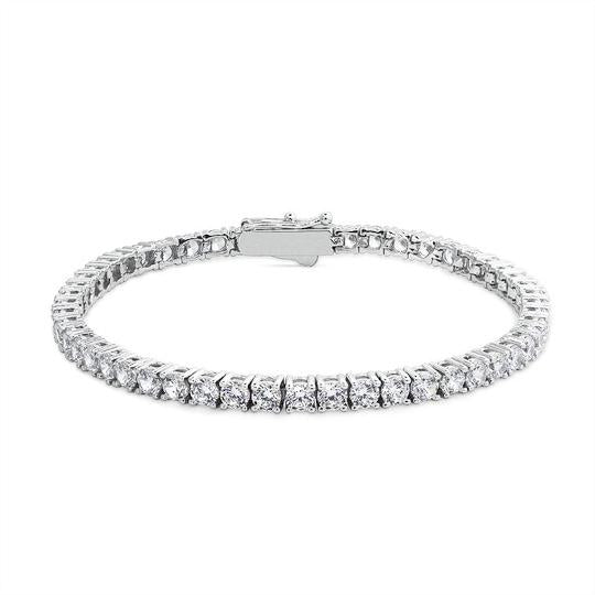 Vianne Round Prong Tennis Bracelet Silver