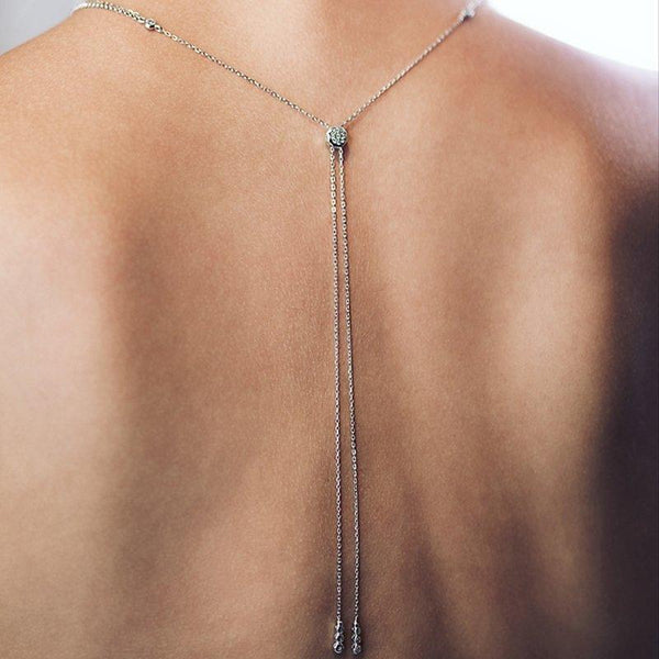 Sterling Silver Lariat Necklace - Flower design